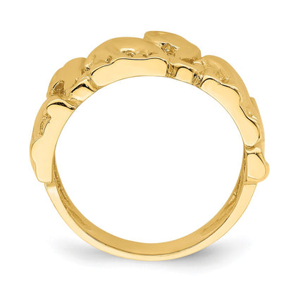 14k Yellow Gold Polished Elephant Ring