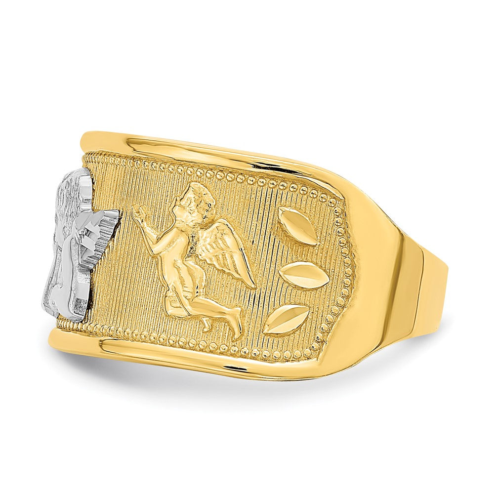 14k Yellow Gold w/ Rhodium Angel Band