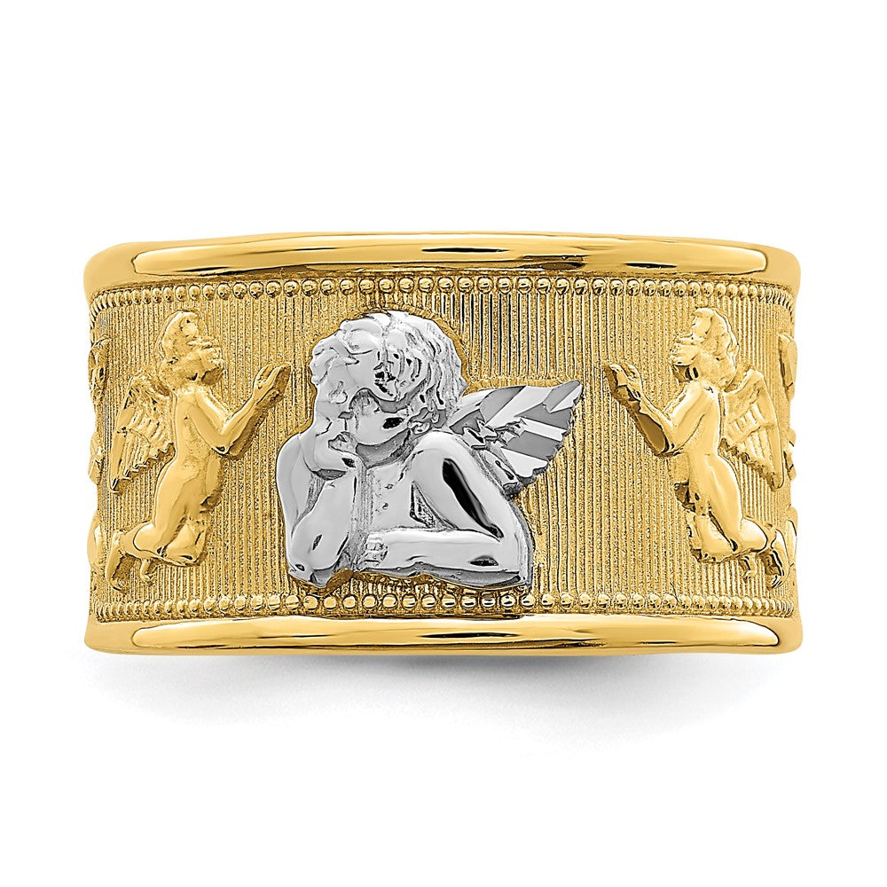 14k Yellow Gold w/ Rhodium Angel Band