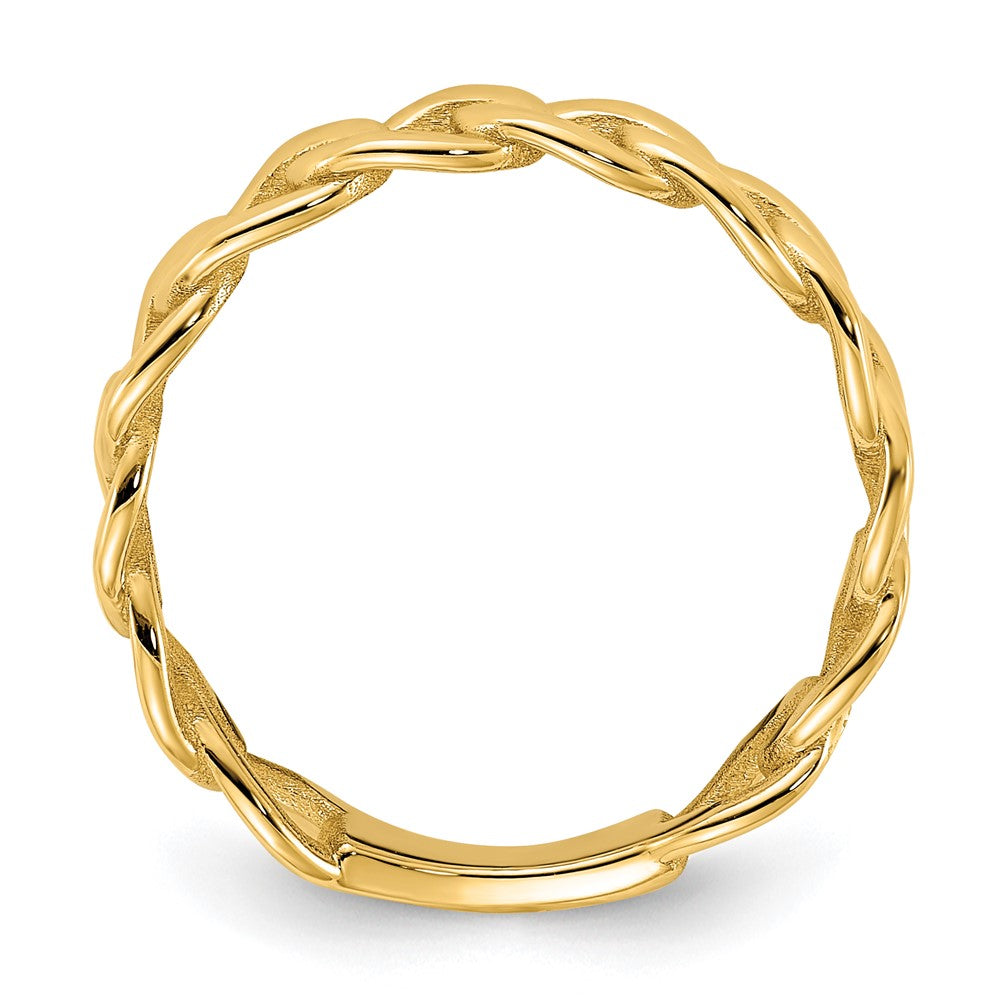 10K Yellow Gold 10Ky Polished 5mm Curb Link Ring Size 4