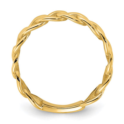 10K Yellow Gold 10Ky Polished 5mm Curb Link Ring Size 8