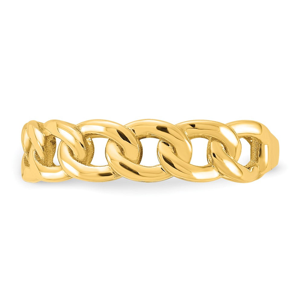 10K Yellow Gold 10Ky Polished 5mm Curb Link Ring Size 8