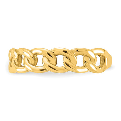 10K Yellow Gold 10Ky Polished 5mm Curb Link Ring Size 5