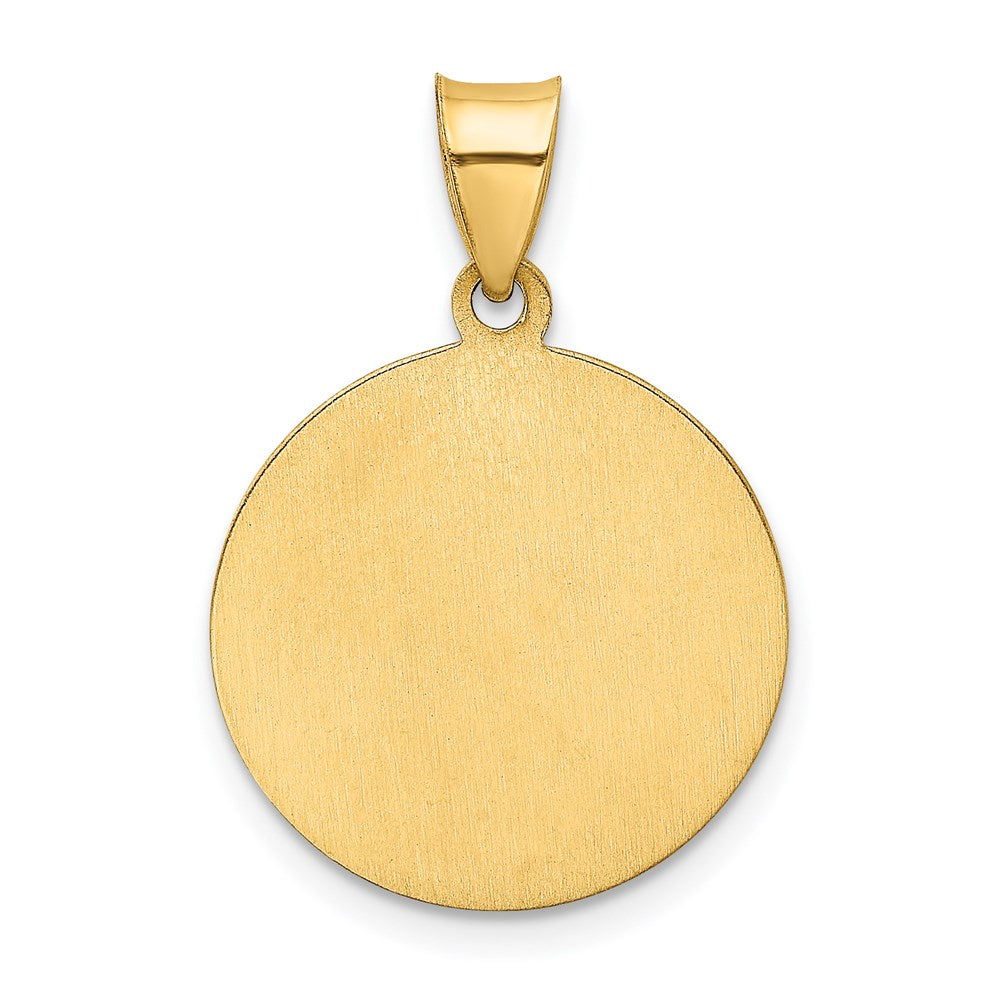 14K Yellow Gold Holy Communion Medal Hollow Pendant