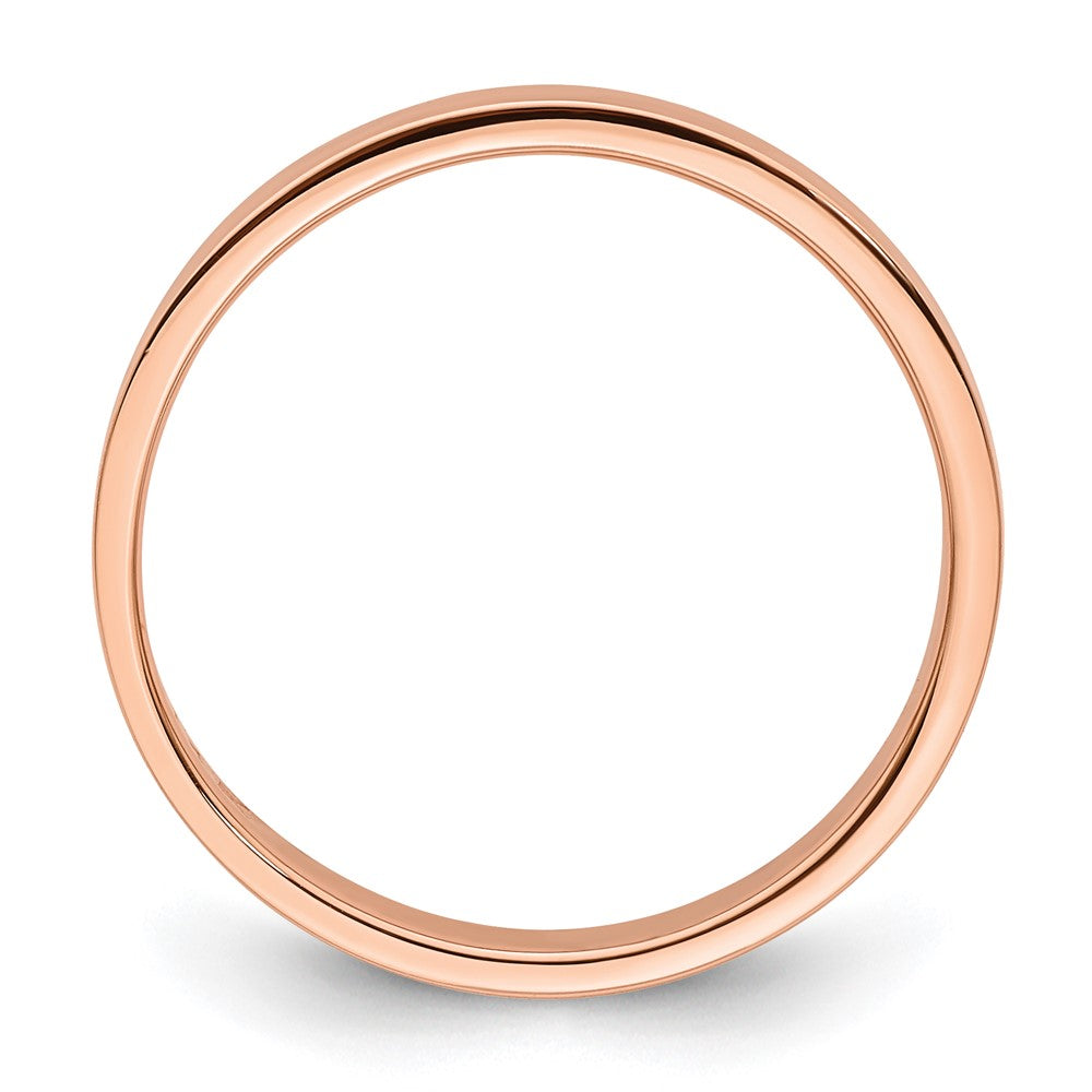18k Rose Gold 3mm Lightweight Flat Wedding Band Ring