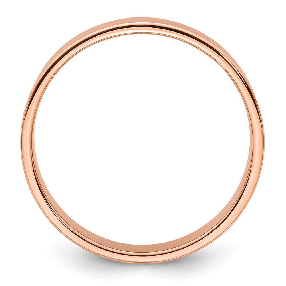 14k Rose Gold 5mm Lightweight Flat Wedding Band Ring