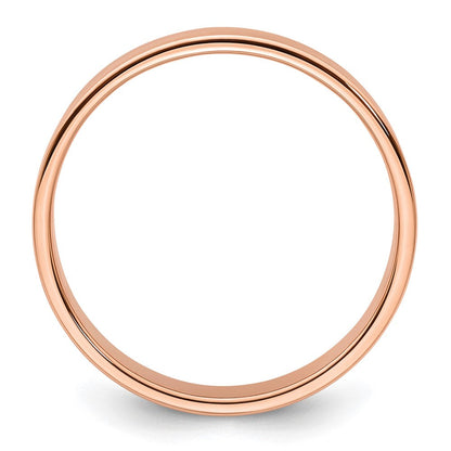 18k Rose Gold 5mm Lightweight Flat Wedding Band Ring