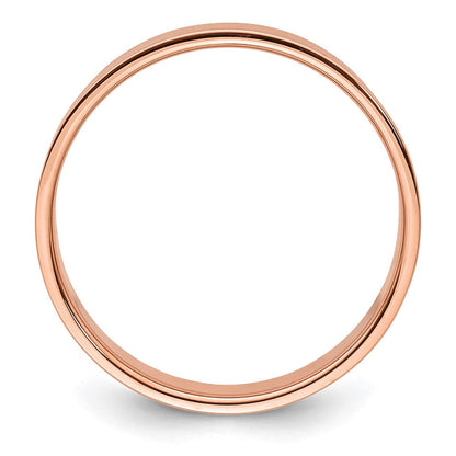 18k Rose Gold 6mm Lightweight Flat Wedding Band Ring