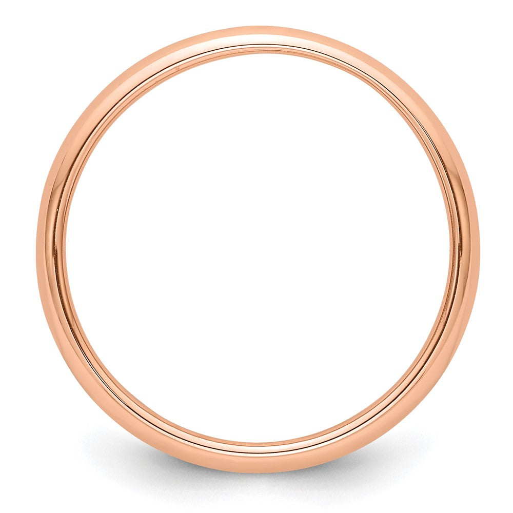 18k Rose Gold 3mm Half-Round Wedding Band Ring