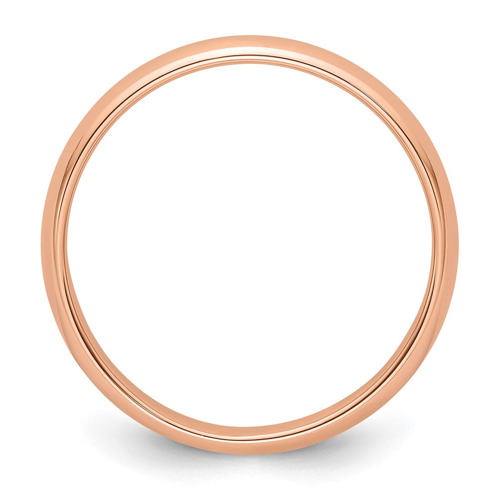 14k Rose Gold 4mm Half Round Wedding Band Ring