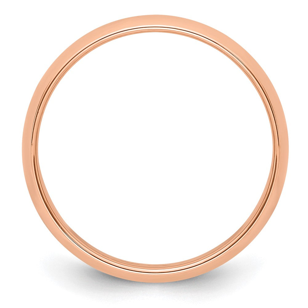 18k Rose Gold 5mm Half-Round Wedding Band Ring