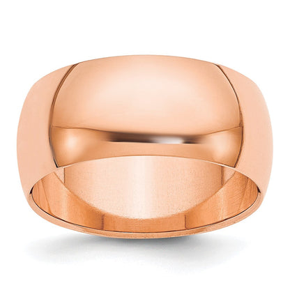 14k Rose Gold 8mm Half-Round Wedding Band Ring