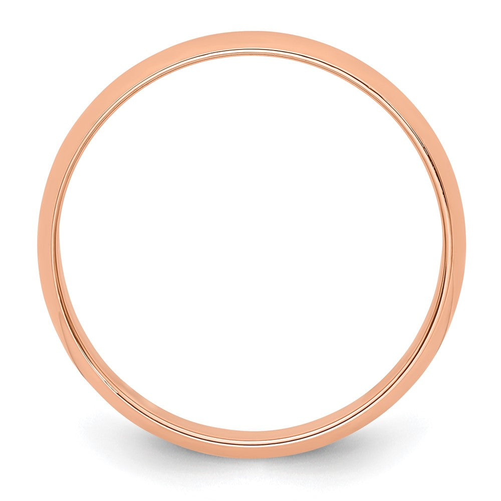 18k Rose Gold 4mm Lightweight Half Round Wedding Band Ring