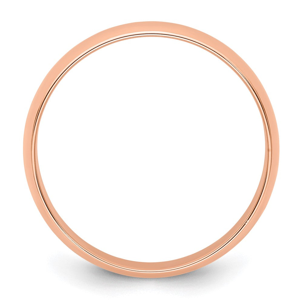 18k Rose Gold 5mm Lightweight Half Round Wedding Band Ring