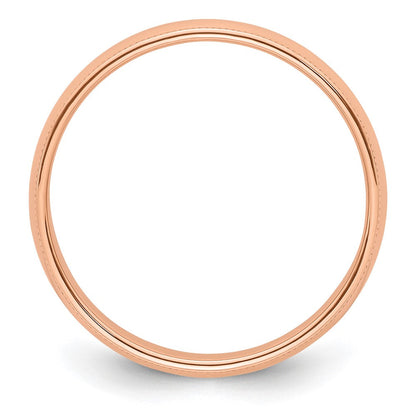 18k Rose Gold 5mm Milgrain Half-Round Wedding Band Ring