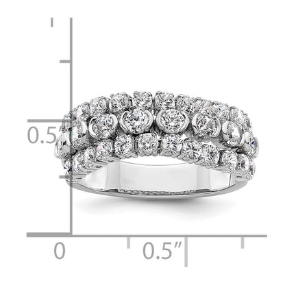 14K White Gold Lab Grown Diamond VS/SI+ G+ Moveable Triple Band Ring