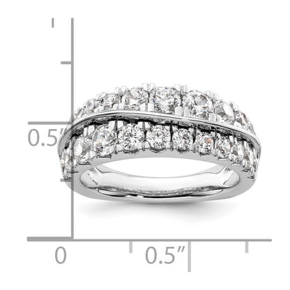 14K White Gold Lab Grown Diamond VS/SI+ G+ Wave Double Band Ring