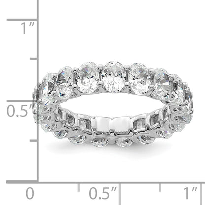 14k White Gold 14KW Oval Lab Grown Diamond VS/SI+ G+ Eternity Band Ring