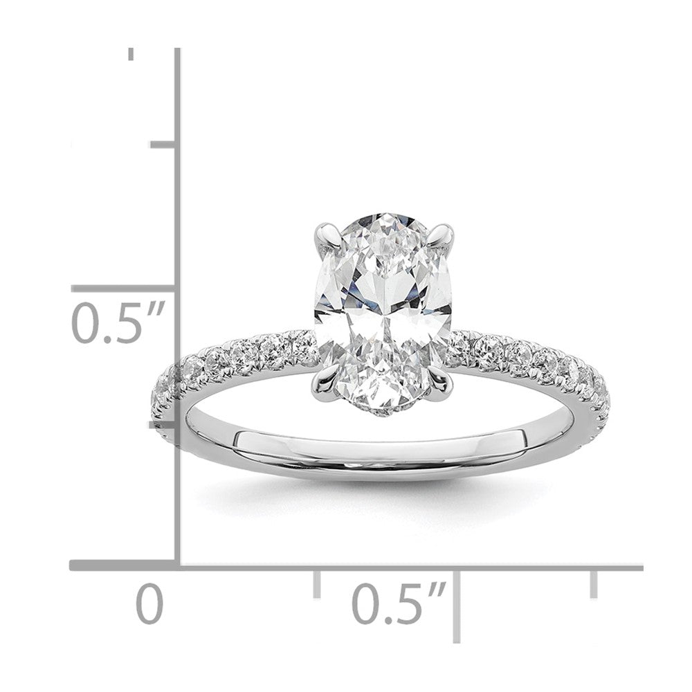 14k White Gold 1 7/8 Ct. Lab Grown Diamond VS/SI+ G+ Flair Oval Engagement Ring