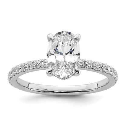 14k White Gold 1 7/8 Ct. Lab Grown Diamond VS/SI+ G+ Flair Oval Engagement Ring