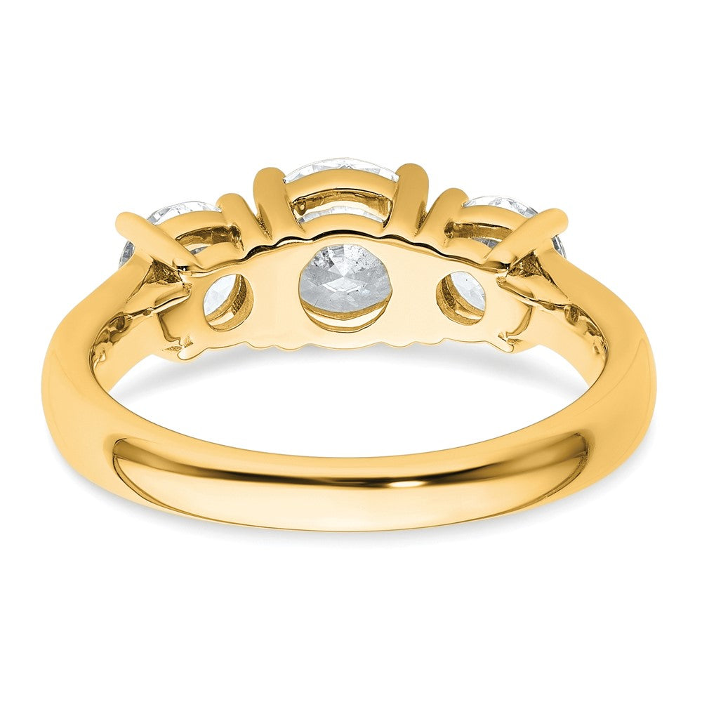 14K Yellow Gold True Origin 2 Carat Vs Def Lab Grown Diamond Complete Three Stone Round Ring