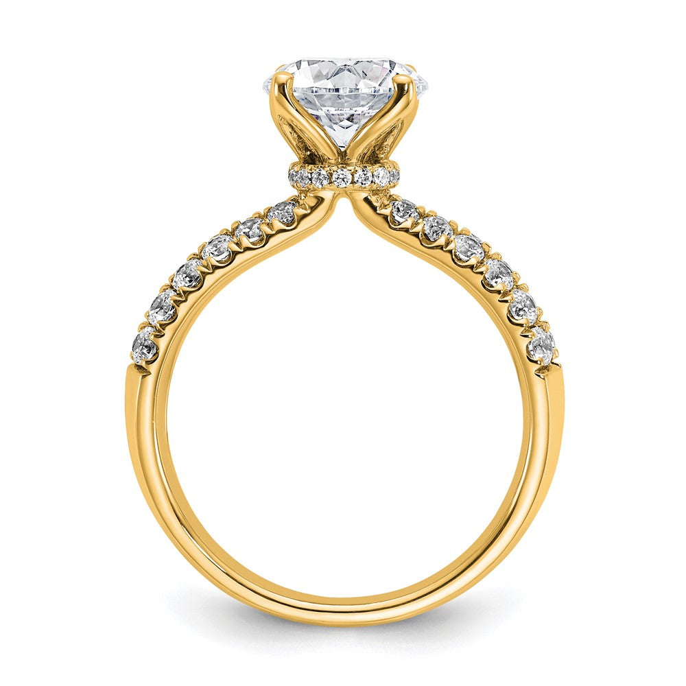 14K Yellow Gold True Origin 2 5/8 Carat Round Lab Grown Diamond Vs D E F Complete Engagement Ring
