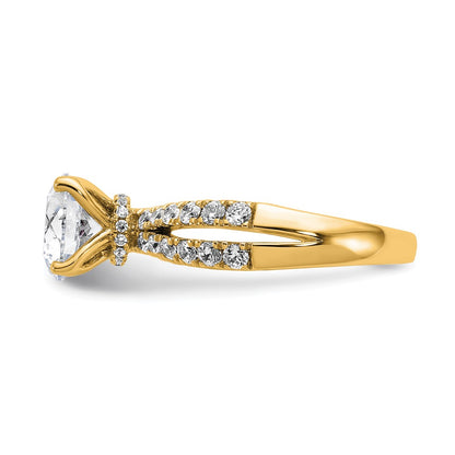 14K Yellow Gold True Origin 2 5/8 Carat Round Lab Grown Diamond Vs D E F Complete Engagement Ring