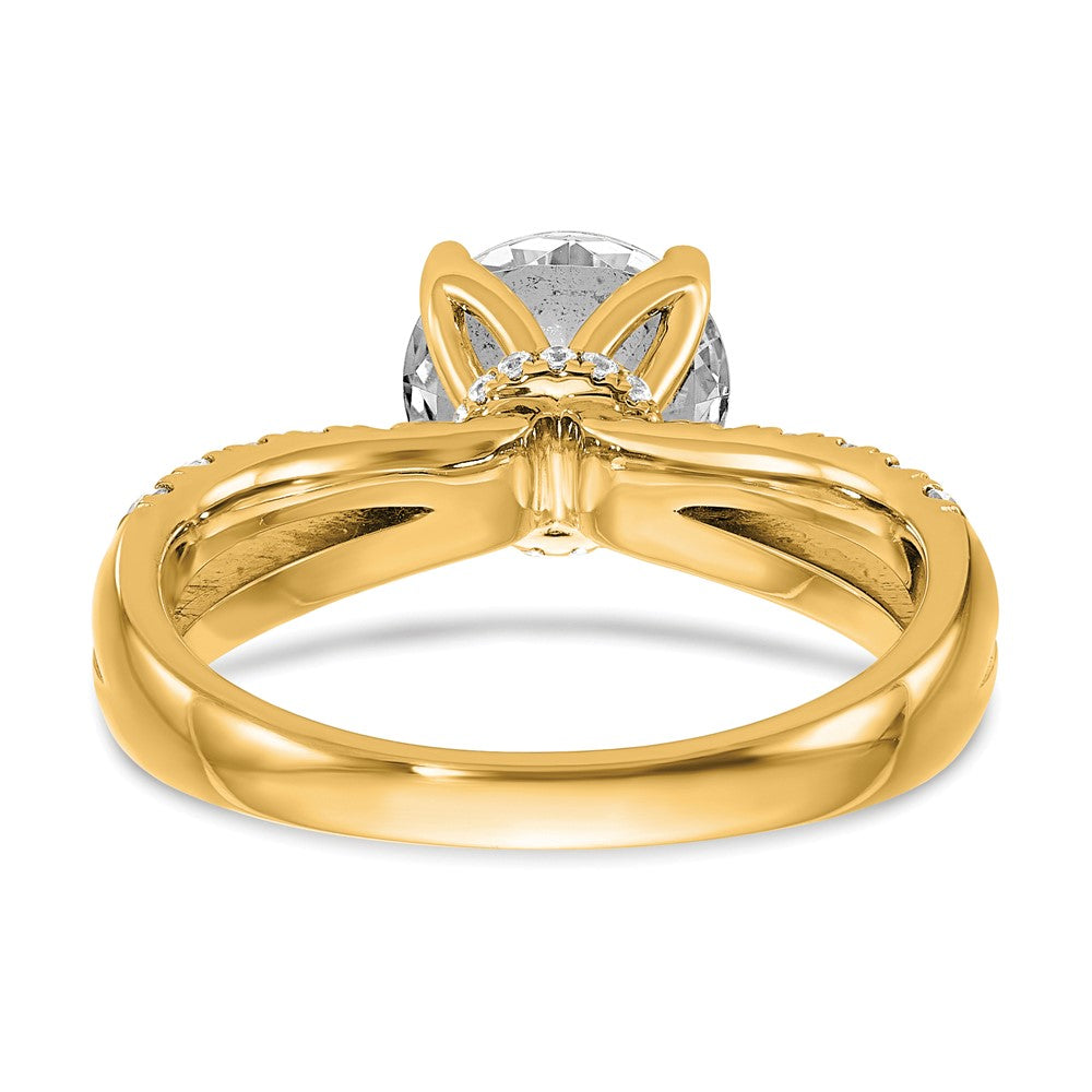 14K Yellow Gold True Origin 2 5/8 Carat Round Lab Grown Diamond Vs D E F Complete Engagement Ring