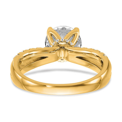 14K Yellow Gold True Origin 2 5/8 Carat Round Lab Grown Diamond Vs D E F Complete Engagement Ring