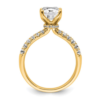 14K Yellow Gold True Origin 2 5/8 Carat Radiant Lab Grown Diamond Vs D E F Complete Engagement Ring