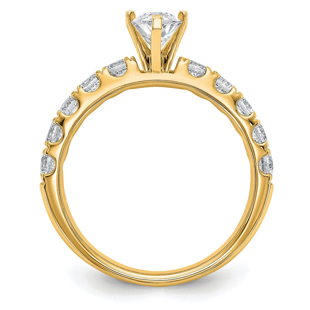 14K Yellow Gold 1 3/4 Carat Certified Lab Grown Diamond Vs+ F+ Marquise Complete Engagement Ring