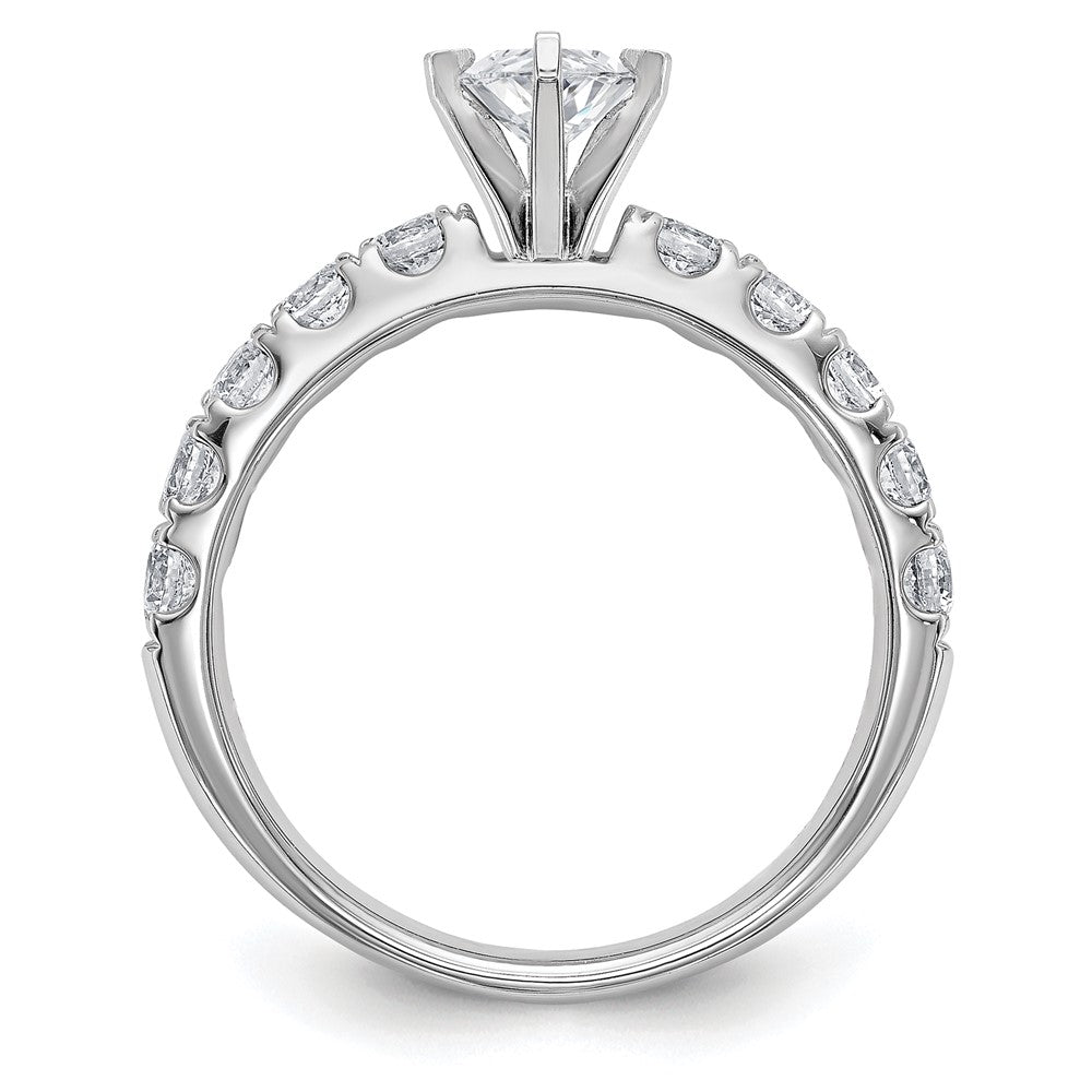 14K White Gold 1 3/4 Carat Certified Lab Grown Diamond Vs+ F+ Pear Complete Engagement Ring
