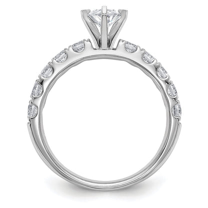 14K White Gold 1 3/4 Carat Certified Lab Grown Diamond Vs+ F+ Pear Complete Engagement Ring