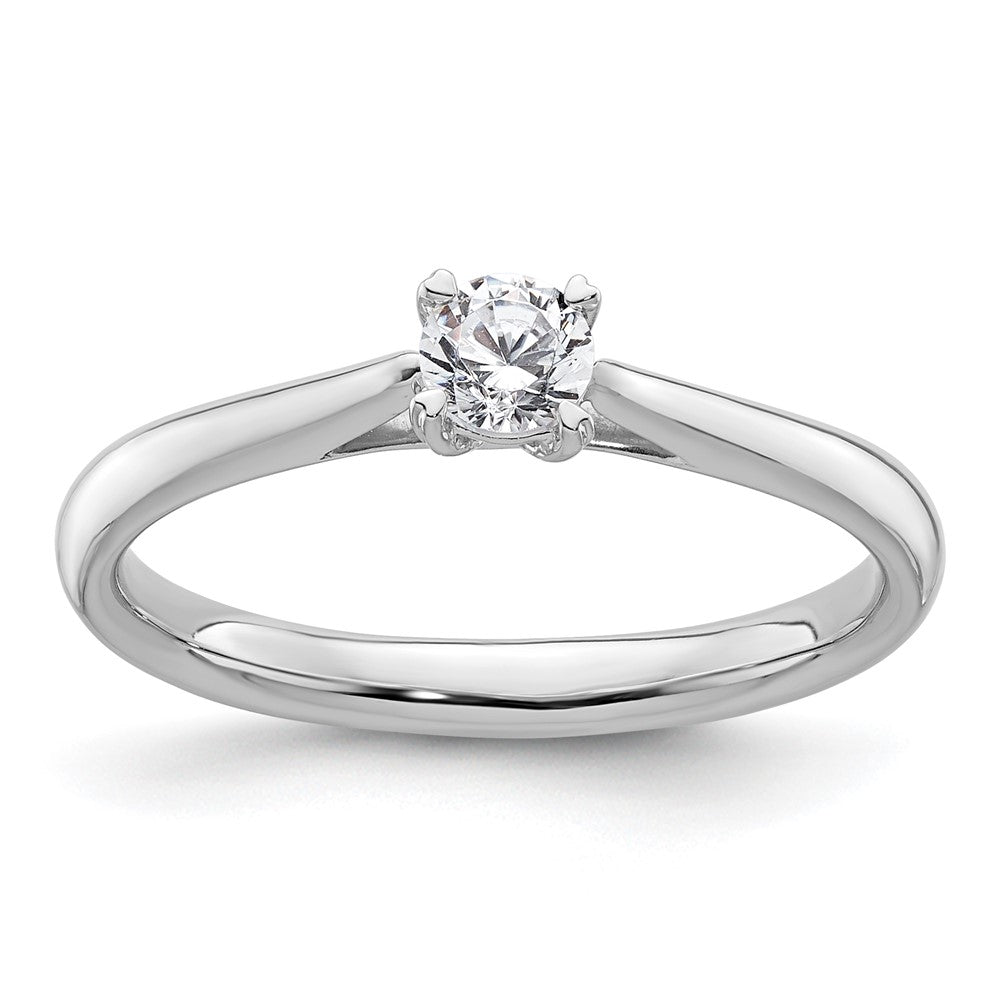 14K White Gold True Origin 1/4 Carat Lab Grown Diamond Vs+ F+ Round Solitaire Engagement Ring