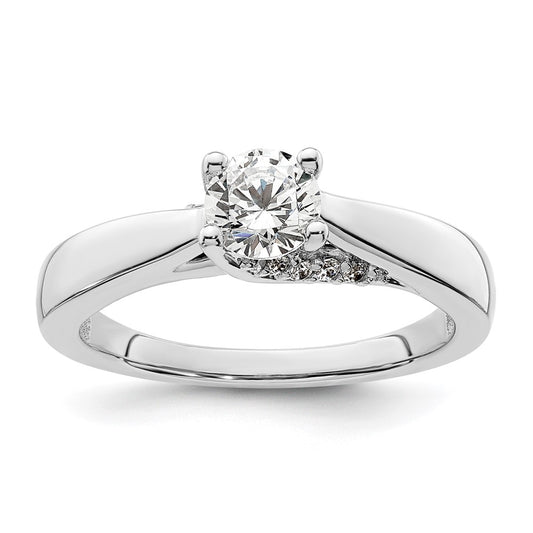 0.50ct. CZ Solid Real 14K White Gold Round Solitaire Engagement Ring Engagement Ring