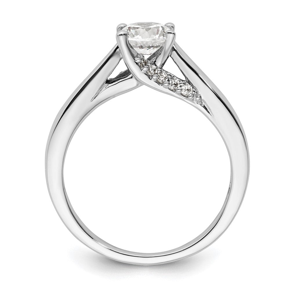 0.75ct. CZ Solid Real 14K White Gold Round Solitaire Engagement Ring Engagement Ring