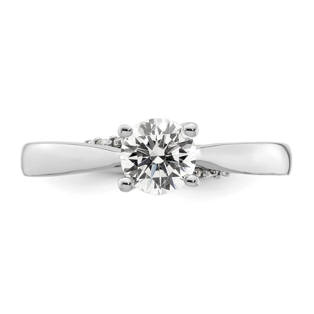 0.75ct. CZ Solid Real 14K White Gold Round Solitaire Engagement Ring Engagement Ring