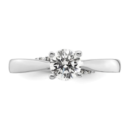 0.75ct. CZ Solid Real 14K White Gold Round Solitaire Engagement Ring Engagement Ring