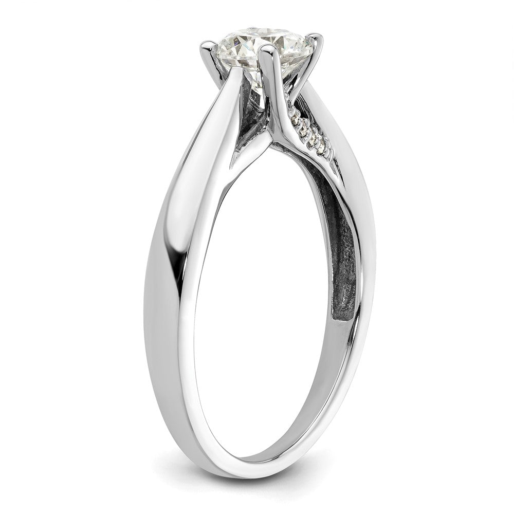 0.75ct. CZ Solid Real 14K White Gold Round Solitaire Engagement Ring Engagement Ring