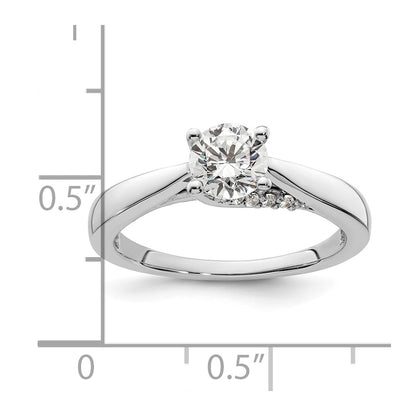 0.75ct. CZ Solid Real 14K White Gold Round Solitaire Engagement Ring Engagement Ring