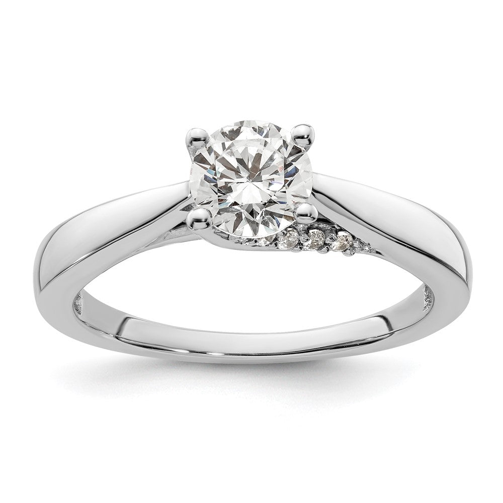 0.75ct. CZ Solid Real 14K White Gold Round Solitaire Engagement Ring Engagement Ring