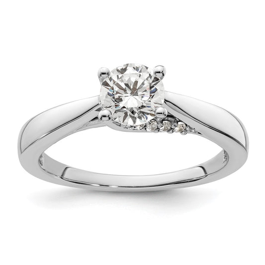 0.75ct. CZ Solid Real 14K White Gold Round Solitaire Engagement Ring Engagement Ring