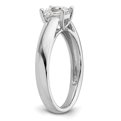 0.75ct. CZ Solid Real 14k White Gold Square Solitaire Engagement Ring
