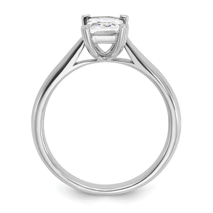 0.33ct. CZ Solid Real 14k White Gold Square Solitaire Engagement Ring