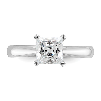 0.33ct. CZ Solid Real 14k White Gold Square Solitaire Engagement Ring
