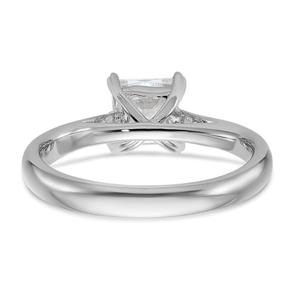 0.33ct. CZ Solid Real 14k White Gold Square Solitaire Engagement Ring