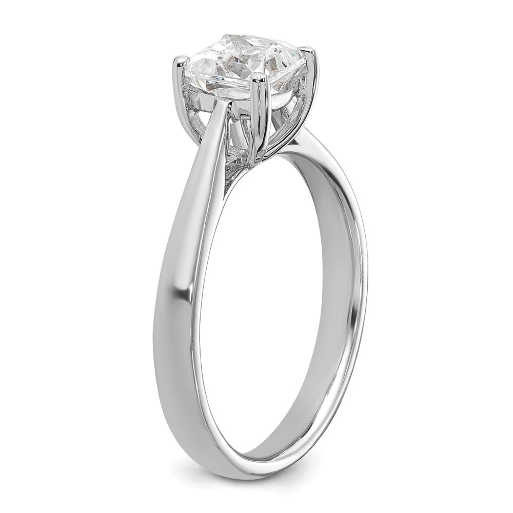 0.33ct. CZ Solid Real 14k White Gold Square Solitaire Engagement Ring