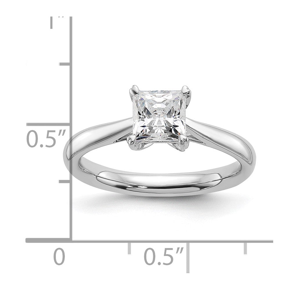 0.33ct. CZ Solid Real 14k White Gold Square Solitaire Engagement Ring