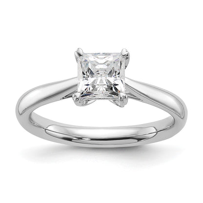 0.33ct. CZ Solid Real 14k White Gold Square Solitaire Engagement Ring