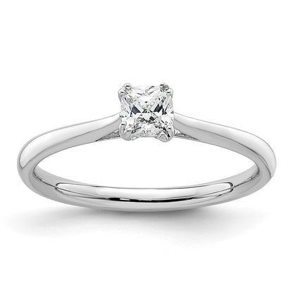 0.33ct. CZ Solid Real 14k White Gold Square Solitaire Engagement Ring
